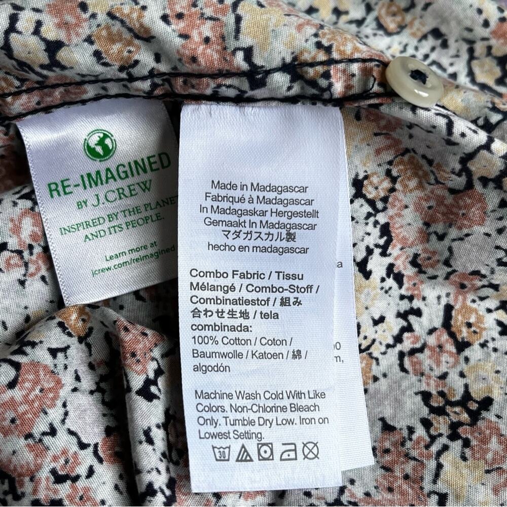 J.Crew Reimagined cotton Floral Long Sleeve Blouse size Large - Picture 4 of 9